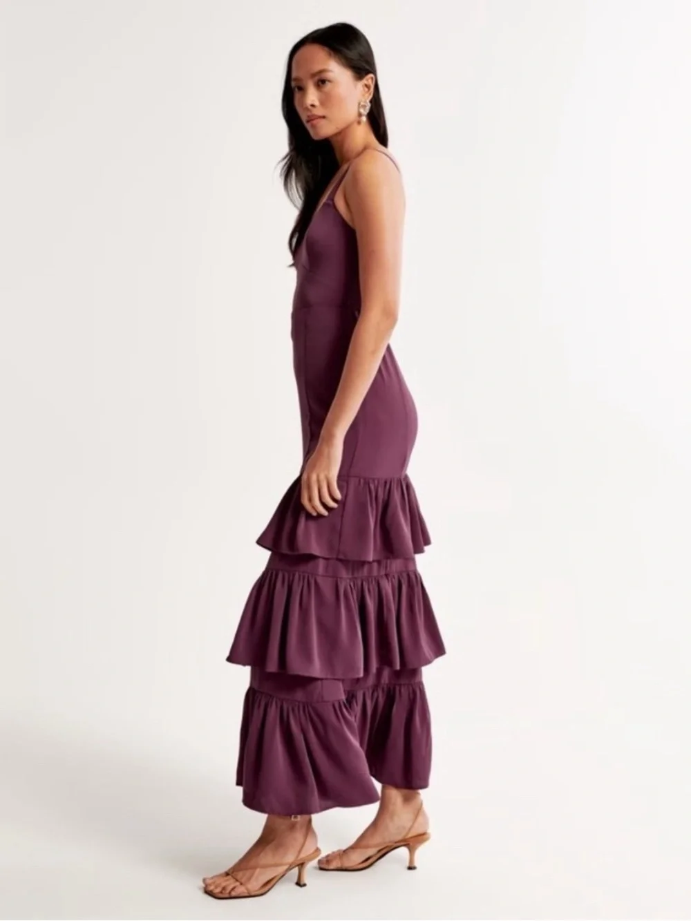 NWT Abercrombie & Fitch Ruffle Tiered Maxi Dress Size Medium Tall